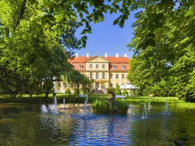 Castle pond in front of Rammenau Baroque Castle