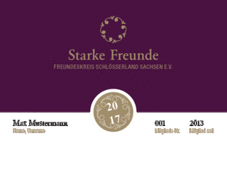Bild der MitgliedsCARD des Vereins Freundeskreis Schlösserland Sachsen e.V. Bild der MitgliedsCARD des Vereins Freundeskreis Schlösserland Sachsen e.V.
