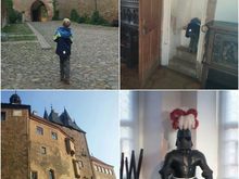 Mit Opa unterwegs. Die Burg wurde genau unter die Lupe genommen. Natürlich auch das Klo :-) Jamie, 6 Jahre Jahre, Burg Kriebstein