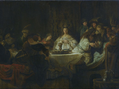 Gemälde „Simson, an der Hochzeitstafel das Rätsel aufgebend" aus der Gemäldegalerie, Foto: Staatliche Kunstsammlungen Dresden, Bildstelle