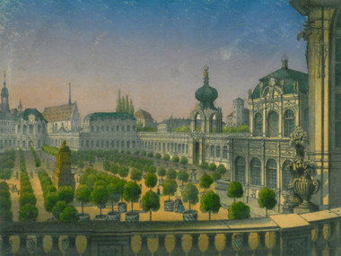 Zwinger jako oranżeria w roku 1860