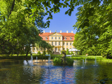 Staw przed Barokowym pałacem Rammenau