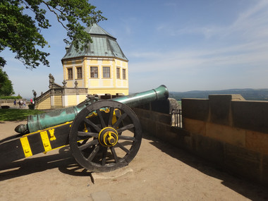 Die Kanone vor der Friedrichsburg auf der Festung Königstein